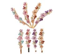 Hemobllo 8pièces Barettes Cheveux Femme Décoratives avec Strass et Fleurs Lot de Pinces Accessoires pour Coiffures Épais Mariage et Événements Style Aléatoire