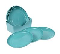 Hemobllo 8pièces Gammes Peu Profondes pour Chat Assiettes Carrées Plastique pour Nourriture Humide pour Et Chats à Pattes Courtes Lot de Bleu Ciel