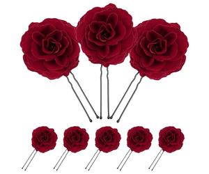 Hemobllo 8pièces Lot de Pinces à Cheveux Roses Accessoires de Tête Fleuris pour Femmes Mariage et Fêtes Épingles à Cheveux Décoratives