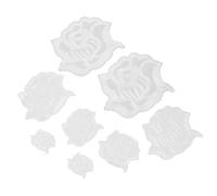 Hemobllo 8pièces Patch Thermocollant Rose Blanche Écussons Brodés Décoratifs pour Vêtements Manteaux DIY Kit de Assorties Petites à Très Grandes Transfert Textile Facile à Appliquer