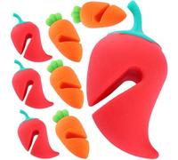 Hemobllo 8Pièces Poussoirs à Couvercle Silicone Débordement Accessoires de Cuisine Charmants Forme de Carotte et Piment pour Prévenir Éclaboussures et Protéger Vos Plats Lors