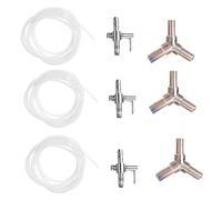Hemobllo 9 pièces Kit pour Aquarium Acier Inoxydable avec Accessoires de Pompe à Air Têtes Têtes et Tuyaux Souples de pour Réservoirs à Poissons