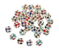 Hemobllo 90 pièces Soft Clay Rhinestone Inlaid Beads DIY Jewelry Making Supplies For Bracelets And Necklaces Shiny Loose Beads For Creative Jewelry Crafting