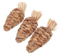Hemobllo à Mâcher Lot de 3 en Synthétique Marron pour Petits Animaux comme Hamster et Cobaye, Conçu pour Durer, pour l'exercice Soin des Dents