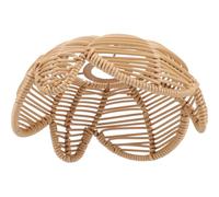 Hemobllo Abat-Jour Suspendu en Rotin Synthétique Forme Lotus Cache-Lampe Tressé Couleur Thé Abat-Jour Décoratif pour Plafonnier pour Salon Bureau ou Bar Style Rétro Naturel