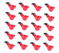 Hemobllo Abreuvoir Automatique pour Volaille Buveur d'eau, Usage Ferme Avicole, Lot de 20 Pièces Petit Bol Rouge avec Vis, Compatible Poulets Pigeons Cailles