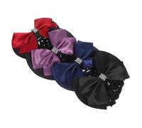 Hemobllo Accessoire Chignon Femme 4pcs Filet à Cheveux en Tissu Polyester Nœud Élégant Respirant pour Danse et Cadre Professionnel