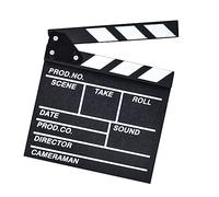 Hemobllo Accessoire de Clapboard Réalisateur de Film en Matériau Bois Foncé, Clap Réutilisable Écriture Claire pour Photographie, Production Vidéo et Décoration Maison