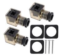 Hemobllo Accessoires de solénoïde DIN 43650A avec voyant lumineux, connecteur 3 broches marron, AC60-240V, lot de 3 pièces pour électrovannes