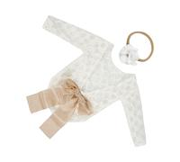 Hemobllo Accessoires Photo pour Nouveau-nés Ensemble Comprenant Une Robe Et Un Bandeau en Dentelle avec Nœud Confortables Et Doux pour La Peau