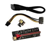 Hemobllo Adaptateur de Carte Pci-e 1x vers 16x en Alliage D'aluminium Alimentation Stable Câble Extension Rouge pour Fixation de Carte Graphique en Environnement Informatique