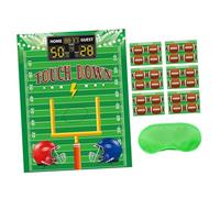 Hemobllo Affiche Jeu Rugby 1 PC 6 Autocollants Sportifs 1 Bandeau Yeux 20 Points Adhésifs, Accessoires Anniversaire Garçon et Filles Thème Sport