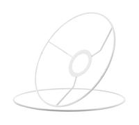 Hemobllo Anneau de Cadre D'abat-jour Rond en Fer Robuste Blanc, Construction Solide Base Stable, pour Abat-jour de Lampe de Chevet ou Plafonnier, Pack