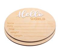 Hemobllo Annoncer une Naissance Design Simple et Délicat Accessoire Photo 2 Pcs Panneau en Bois Prénom Bébé pour Naissance en Maternité