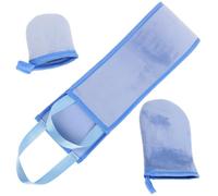 Hemobllo Applicateur de Bronzage Dos Adulte Kit 3 Pièces Moufle sans Doigts et Applicateur Doigt et Bande Élastique Bleue Autobronzante pour Corps et Mains et Usage Spa et Soins Solaires