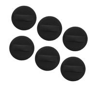 Hemobllo Applicateurs Poudre Fond De Teint 6 Pcs Ultra-fins 54x4 Mm En Tissu Et Cuir Pu Noirs Pour Femmes Usage Maquillage Visage Quotidien