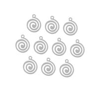 Hemobllo Argentées 10 Pendentifs de Spirale Creuse en Acier Inoxydable Sûrs et Élégants Lot de 10 Pièces pour DIY et Décoration Intérieure