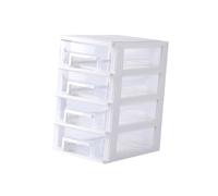 Hemobllo Armoire De Rangement à Tiroirs Transparente En Plastique 4 Niveaux Moyen Format Multifonction Pour Bureau Compartiments Organisateurs