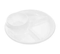 Hemobllo Assiette Compartimentée Haute Qualité Plate Quantifiée pour Déjeuner Équilibré Repas Individuel Séparation Facile des Aliments Design Blanc
