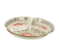 Hemobllo Assiette Compartiments Céramique Rouge Divisée pour Portion Contrôle Repas Équilibré et Adultes et Pratique