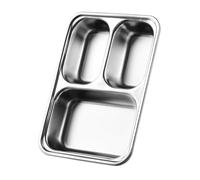 Hemobllo Assiette de Service Acier Inoxydable Divisée pour Snacks Plaque à Compartiments pour Barbecues et Buffets et