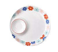 Hemobllo Assiette Divisée Céramique Résistante Haute Température Assiette Simple Déjeuner Déjeuner Contrôle des Portions pour Régime Équilibré Adaptée Maison et Restaurant