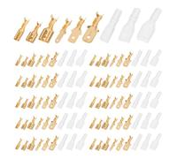 Hemobllo Assortiment de 450 Cosses à Sertir en Laiton Doré Gaine Isolante Connecteurs Électriques à Sertissage à Froid pour Câblage Automobile et Industriel Kit de Bornes Rapides pour