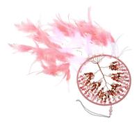 Hemobllo Attrape-nuit Plume Rose Décoratif Suspendu Arbre de Sans Lumière Ornement Mural Intérieur Léger pour Chambre