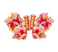Hemobllo Autocollants De Porte à Motif Dragon Chinois 3d En Velours, Décorations Du Nouvel An Chinois Pour Porte Et Fenêtre, Lot De 2 Pièces Rouge, Pour Fête Du Printemps 2024