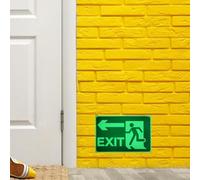 Hemobllo Autocollants Phosphorescents de Sortie de Secours Auto-Adhésifs 2 Feuilles de Panneaux Lumineux Résistants aux Intempéries pour Signalisation Directionnelle et Sécurité en Centre