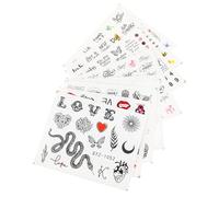 Hemobllo Autocollants pour Ongles de Cœur et Lettres 8 Lots de Stickers Nail Art Écologiques Motifs Serpent et Crâne pour Manucure Féminine