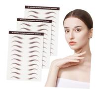 Hemobllo Autocollants Sourcils Waterproof 3 Feuilles Effet 3d Naturel Brun pour Maquillage Quotidien Femmes Sourcils Réalistes Transfert Tatouage
