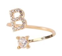 Hemobllo Bague De Mode Lettre b Ouverte Réglable En Alliage Doré Décorative Pour Femme Accessoire De Fête Élégant Taille Ajustable
