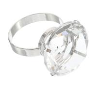 Hemobllo Bague Factice Grosse Taille 2 CM en Cristal Transparent Anneau de Fiançailles Factice pour Femmes Accessoire Décoratif de Mariage Ornement pour Photos et Décorations