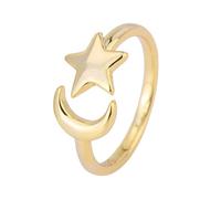Hemobllo Bague Ouverte Étoile et Lune Ajustable Or pour Femmes Accessoire et Cool pour pour et