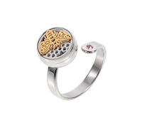 Hemobllo Bague Ouverte Réglable Acier Inoxydable Doré Anneau Créatif pour Huile Essentielle Bague Ajustable pour Femmes Cadeau pour Fêtes et