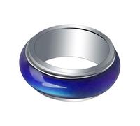 Hemobllo Bague Thermochromique pour Homme en Cuivre 8Mm, Anneau de Mode Changeant de Couleur Selon la Température, pour Anniversaires et Fêtes