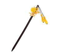 Hemobllo Baguettes à Cheveux Faites à La Main Vintage Jaune 170mm Épingle à Cheveux Des Coutumes Anciennes Style Hanfu Accessoire Pour Tenue Traditionnelle Fête Spéciale