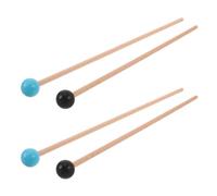 Hemobllo Baguettes de Batterie en Bois Tête en Caoutchouc Souple 2 Paires Maillets pour Xylophone, Grosse Caisse et Tambour à Langue Accessoires de Percussion Polyvalents et Solide