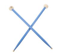 Hemobllo Baguettes de Percussion Double Tête Dérable avec Têtes Feutre Doux Bleu Maillets pour Timbales et Caisse Claire Accessoire Instrument de Musique Précis