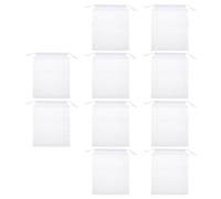 Hemobllo Bait Cloth Bag 10pcs Non-Woven Fabric Draw String White Sack Resistant for Fishing and Collecting Wonders Found