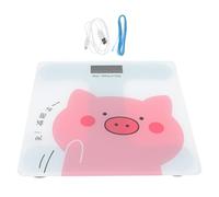 Hemobllo Balance Numérique Rechargeable Dessin Animé 26 Cm en Verre Trempé Blanc, Écran Lcd Grand Format, Capacité Élevée, pour Usage Domestique et Suivi Santé Corporel