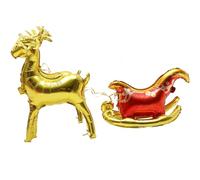 Hemobllo Ballon Décoratif 3d en Film D'aluminium Forme Élan et Traîneau, Ensemble Réutilisable pour Décoration de Noël et Fêtes, Couleur Vive Unique, 1 Set