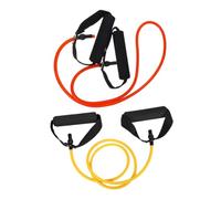 Hemobllo Bande de Résistance Élastique avec Poignées Confortables pour Yoga et Fitness Corde de Traction Latex Naturel 10 LB Rouge 15 LB Jaune Entraînement Portable pour Niveaux Variés