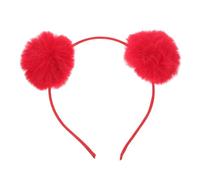 Hemobllo Bandeau Cheveux Cosplay Tête Oreille Chat avec Pompom Rouge Bandeau pour Fête Carnaval Accessoire Cute et pour Femmes et