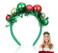 Hemobllo Bandeau de Noël Créatif Boules Colorées et Ruban Brillant Serrage-Tête Vert Festif pour Costume de Fête Accessoire Coiffure pour Ambiance Hivernale et Soirées de Noël