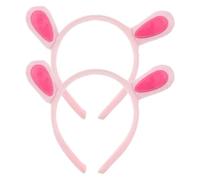 Hemobllo Bandeaux Cheveux Légers et Portables Oreilles de Lapin Roses, Lot de 2 pour Soins Peau et Tenue Décontractée, Accessoires Mignons pour Femmes