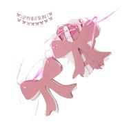 Hemobllo bannière d'anniversaire bannière à nœud coquette arc joyeux anniversaire soirée déco coquette décorations de fête sur le thème de l'arc anniversaire de l'arc papier rose