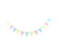 Hemobllo Bannière Triangle Non Tissé pour Garçon Fille Décoration Suspendue Colorée Bleu Rose Jaune Fanions pour Fête Danniversaire et Chambre Denfant Guirlande Festive Intérieure et