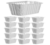 Hemobllo Barquettes en Aluminium Rectangulaires 50 Pièces Moules à Jetables pour Cuisson au Four Boîtes Alimentaires Multifonctions pour Pâtisserie Transport et Conservation